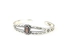 Wm Wheeler Vintage Pink Mop Stamped Sterling Silver 925 Tribal Cuff Bracelet