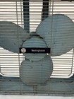 Vintage Westinghouse Metal 2 Speed Box Fan  Light Blue Teal Works - Read - Mcm