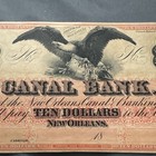 New Orleans Louisiana Obsolete  10 Dollar Canal Bank Note Crisp Unc Eagle Bill