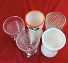 Vtg Double Egg Cups Lot 5 Westmoreland Hobnail Milk Glass Clear Ribbed