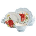 The Pioneer Woman Sweet Rose 12pcs Dinnerware Set Stoneware Material Multicolor