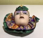 Decorative Wall Hanging  New Orleans Mardi Gras Ceramic Mask W fabric