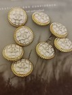 Lot Of 10 20mm Designer Stamped Chanel Button Gold Tone 