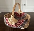 Vintage Buttocks Butt Basket Gods Eye 8    Hand Woven Egg Gathering