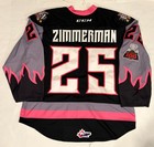 Calgary Hitmen Cael Zimmerman 2017-18 Game Worn   Used Hockey Jersey Ccm