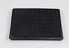 Coach Black Jacquard   Leather Logo Bifold Card Id Case   Holder   Wallet