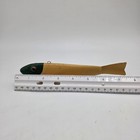 Vintage Hand Carved Wooden Metal Fish Decoy Folk Art Ice Spear Decoy 