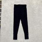 Ralph Lauren Rugby Fleece Lined Leggings Womens Small Black Button Cuff Knit