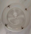 Vintage Art Deco Mcm Atomic Milk Glass Starburst  Pattern Glass Lamp Shade