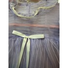 Vintage Lavender Purple Ruffle Party Dress Girls Sheer Lace Trim Puff Sleeve
