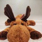 Russ Berrie   Co Vintage Stuffed Brown Mookie Plush Moose Toy Moveable Antlers