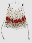 Vintage Holiday Poinsettia Apron Red Green White Waist Tie Kitchen Decor 1960 s