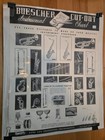Vintage Buescher Saxophone Cut-out Instrument Chart Poster - New - Wow 