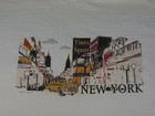 Vintage New York Times Square Shirt Mens Large White Graphic Tee Taxi Nyc Y2k