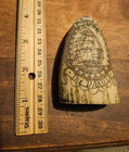 Reproduction Whale Tooth Scrimshaw  the Dakota  Nantucket 3 5 