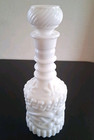 Vintage Decanter White Milk Glass Jim Beam Liquor Bottle W stopper Empty Ky 230