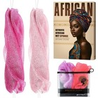 Exfoliating African Net Sponge Set - 4 Back Scrubbers For Body   Shower Use