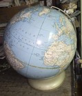 Rand Mcnally Vintage World Globe Metal Stand Mid Century