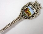 Fine Vtg Italy Rome Colloseum 800 Silver Crown Enamel Souvenir 4 1 4  Spoon