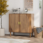 Mid-century Modern Buffet Credenza With Adjustable Shelves Tv Stand