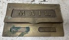 Antique Vintage 1924 Brass Mail Letter Slot Door Patina Art Deco 10   x6   