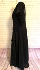 New Solodish Sz 12 Mother Of The Bride Black Formal Evening Gown Chiffon Pleated