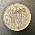 1943 Canada Fifty 50 Cents  800 Silver Coin King George Vi Half Dollar