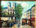 Edwin Gorda  paris Street Beneath Notre Dame  Mid Century