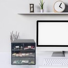 Plastic Desk Organizer With 4 Drawers For Office  School  Home  black 