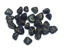 Black Agate Rune Crystal Stones Set Elder Futhark Reiki Healing Gemstone 25 Pcs