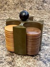 Vintage Bakelite 1-1 4    Poker Chips W  3    Caddy Mini Chips