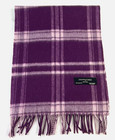 Charming Charlie 100  Wool Fringe Scarf Plum Purple Plaid 12x62   