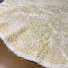 Vtg Yellow White Floral Bath Rug Round 28    Sculpted Cotton Cottage Bathroom
