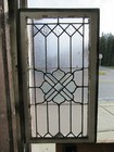   Antique Stained Glass Window With Bevel   20 X 35   Architectural Salvage