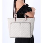 Michael Kors Jet Set Travel Medium Double Pocket Tote Vanilla Mk Blush Pink