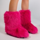 Winter Women Faux Fur Boots Fuzzy Fluffy Furry Round Toe Warm Shoes Snow Boots