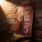 8 x12  Vintage Retos Style  ice Cold Cola  Advertising Sign   ships Free 