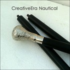 Brass Nautical Silver Plated Designer Handle W vintage Style Wooden Shaft Cane