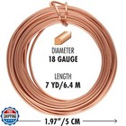 The Beadsmith Square Craft Wire - Soft Temper Beading Wire  Copper Color  18 