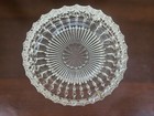 Vintage Diamond Cut Clear Glass Round Ashtray Trinket Dish Bowl