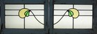 Pretty Abstract Pair Of Old English Stained Glass Windows 20 5  X 15 