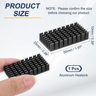 Heatsink 50x25x10mm Aluminum Heat Sink With Thermal Blue Sticker Black