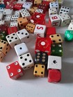 Huge 110 Pc Antique vintage Dice Lot Miniature Bakelite Celluloid Wooden Lucite
