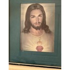 Vintage Sacred Heart Of Jesus Framed Print   Religious Wall Art   Catholic Decor