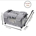 Rolling Pet Carrier W detachable Wheels Airline Approved Cat Dog Travel Bag