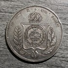 Brazil 1000 Reis 1856 Silver Coin Pedro Ii Cleaned