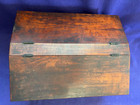 Antique 19th C Country Regency Footed Sewing Box Double Lid Crotched Mahogany