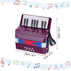 Accordion  17 Keys 8 Bass Button Accordion Toy Mini Musical Instrument Purple