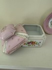 Vintage Lot Parisienne Porcelain Vanity Set Trinket Box Perfume Jar Hand Painted