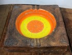 Large Vintage Bitossi Rosenthal Netter Italian Pottery Ashtray Mcm Sun Flower
